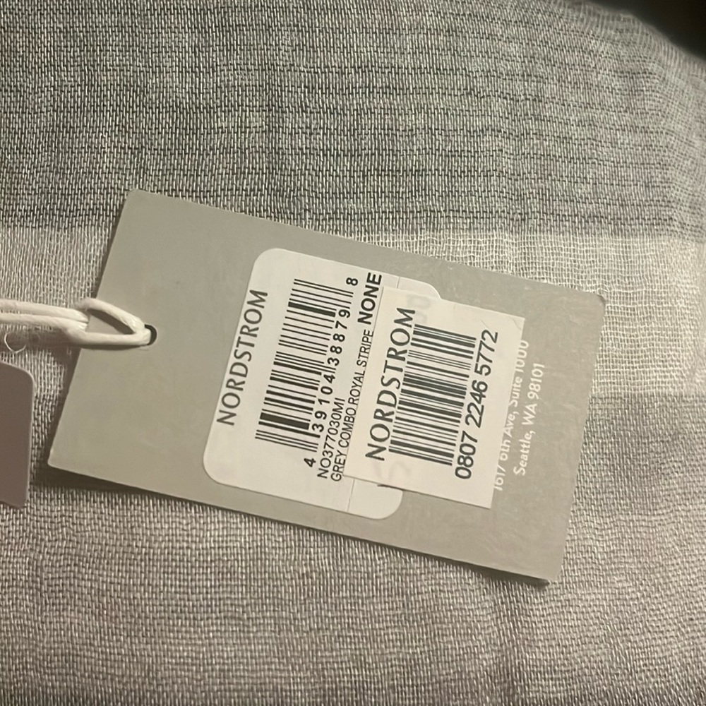 Nordstrom Gray Combo Royal Stripe Sheer Shawl NWT